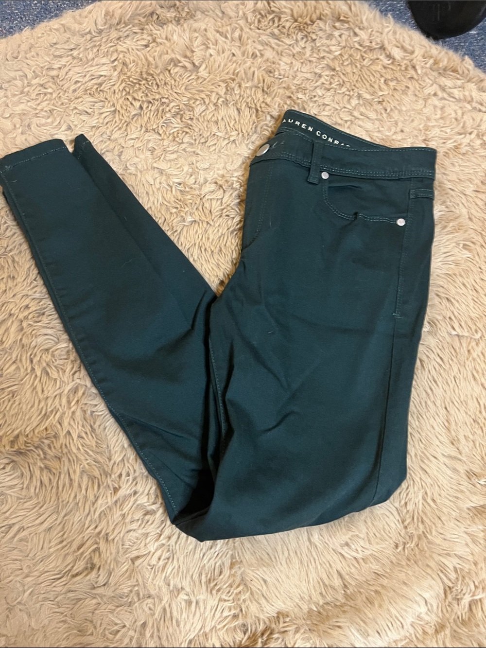 LC Lauren Conrad Dark Green Skinny Trousers